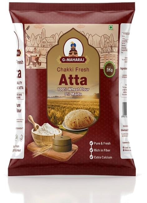 G-MAHARAJ Chakki Fresh Atta 5 KG Folded Bag