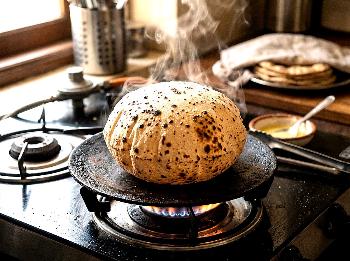 Hot Puffed Phulka Roti
